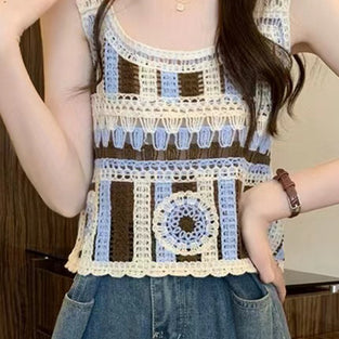 Crochet Floral Patchwork Tank Top
