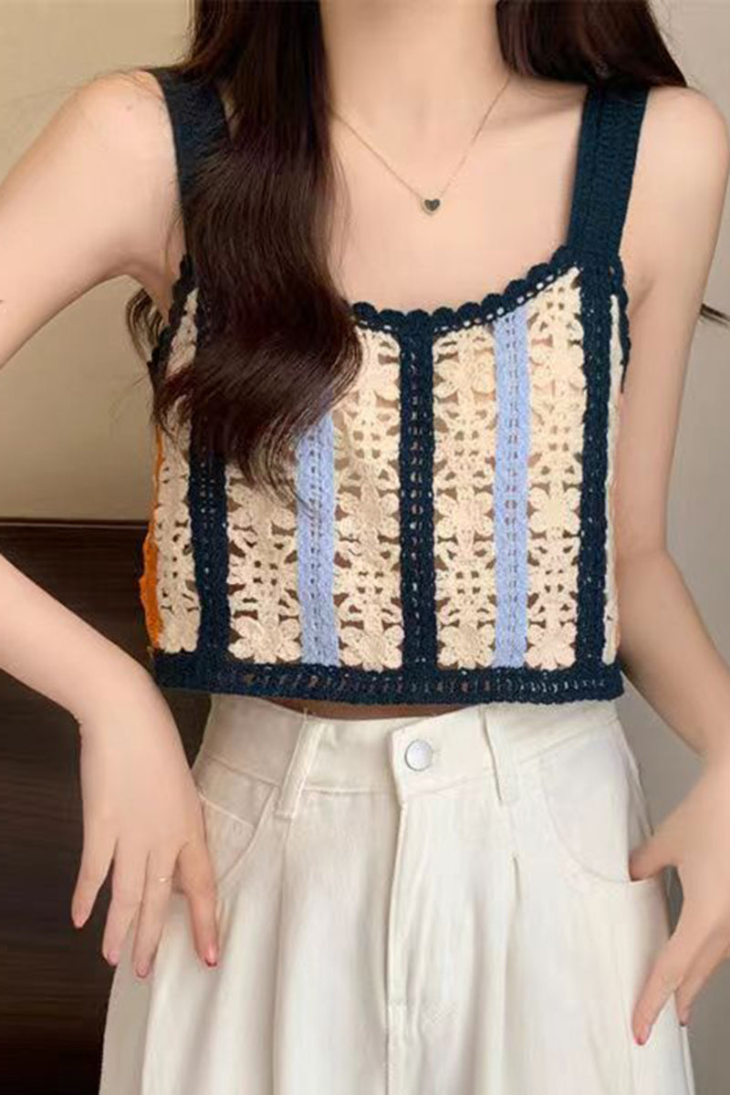 Crochet Floral Patchwork Tank Top