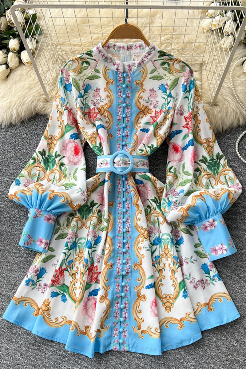 Floral Belted Casual Dress