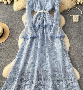 Elegant Long Sleeve Maxi Dress