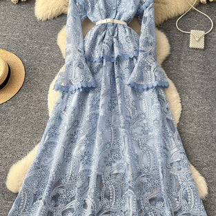 Elegant Long Sleeve Maxi Dress