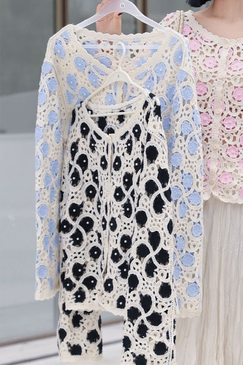 Elegant Crochet Pattern Long Sleeve Blouse