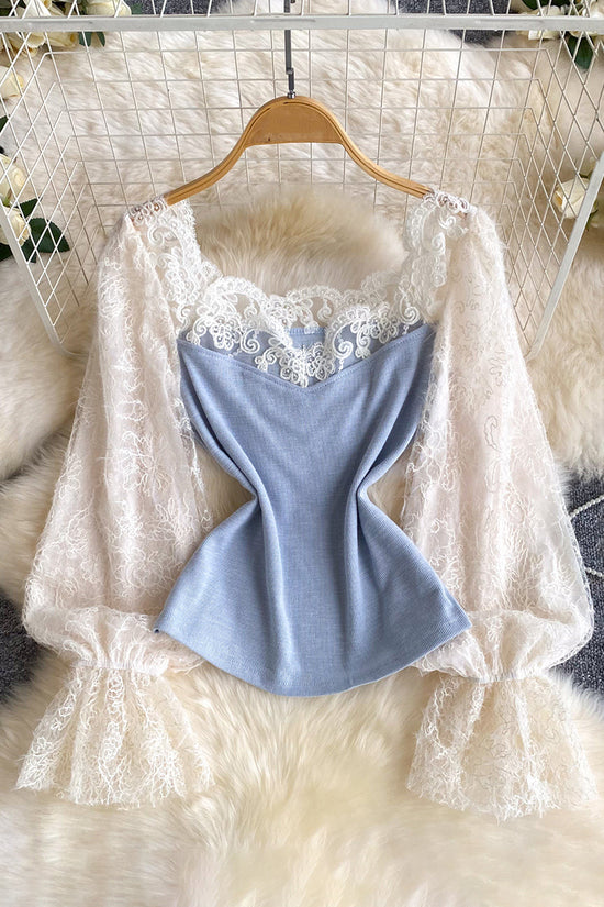 Elegant Lace Long Sleeve Blouse