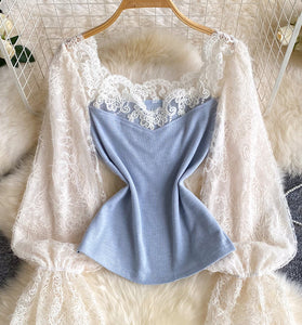 Elegant Lace Long Sleeve Blouse