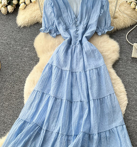 Effortless Tiered Button-Detail Dress