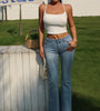 High Waist Flared Denim Jeans