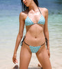 Printed Triangle Bikini Set with Side Ties