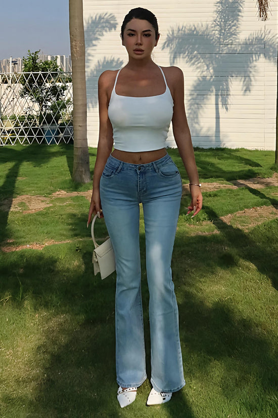 High Waist Flared Denim Jeans