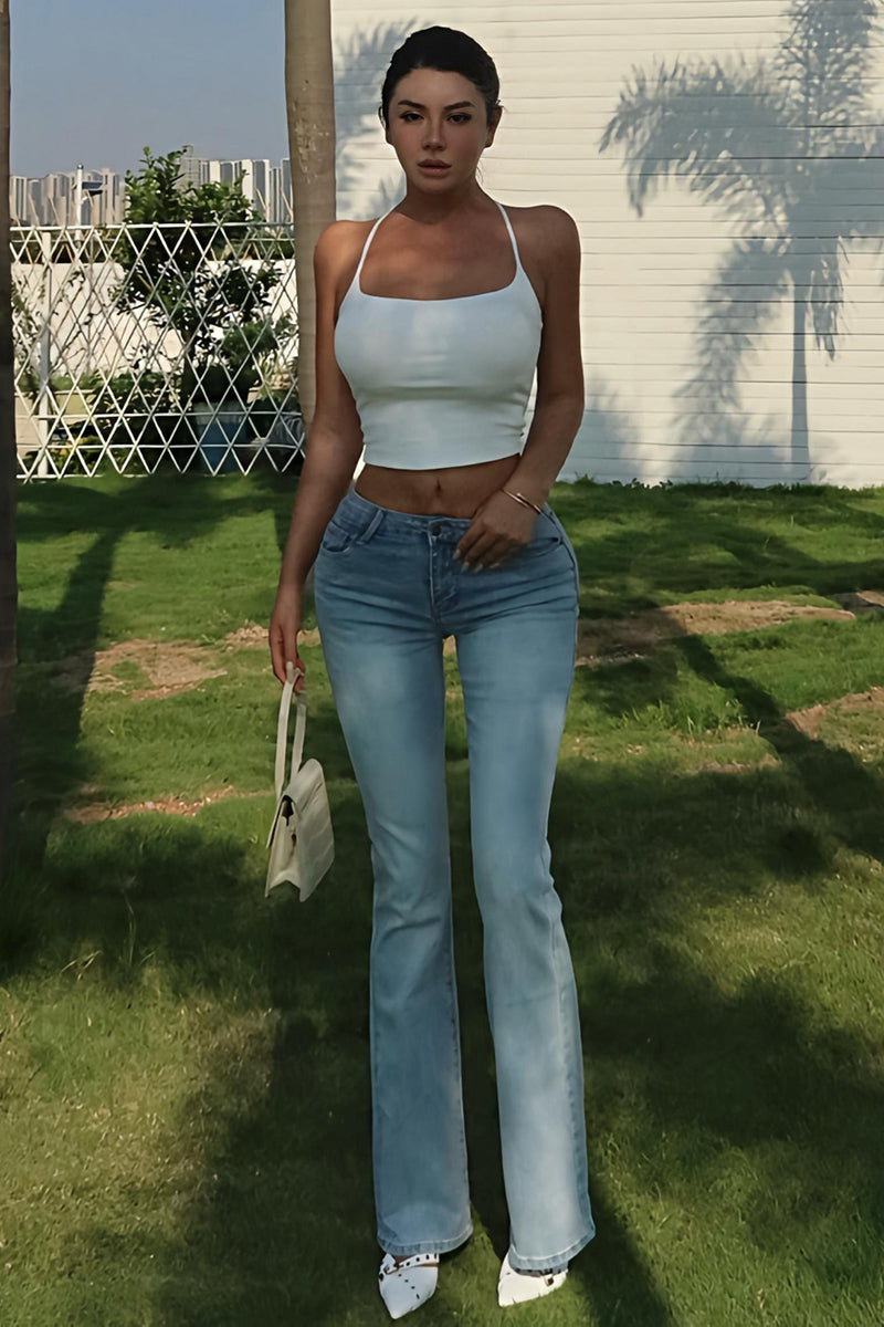 High Waist Flared Denim Jeans