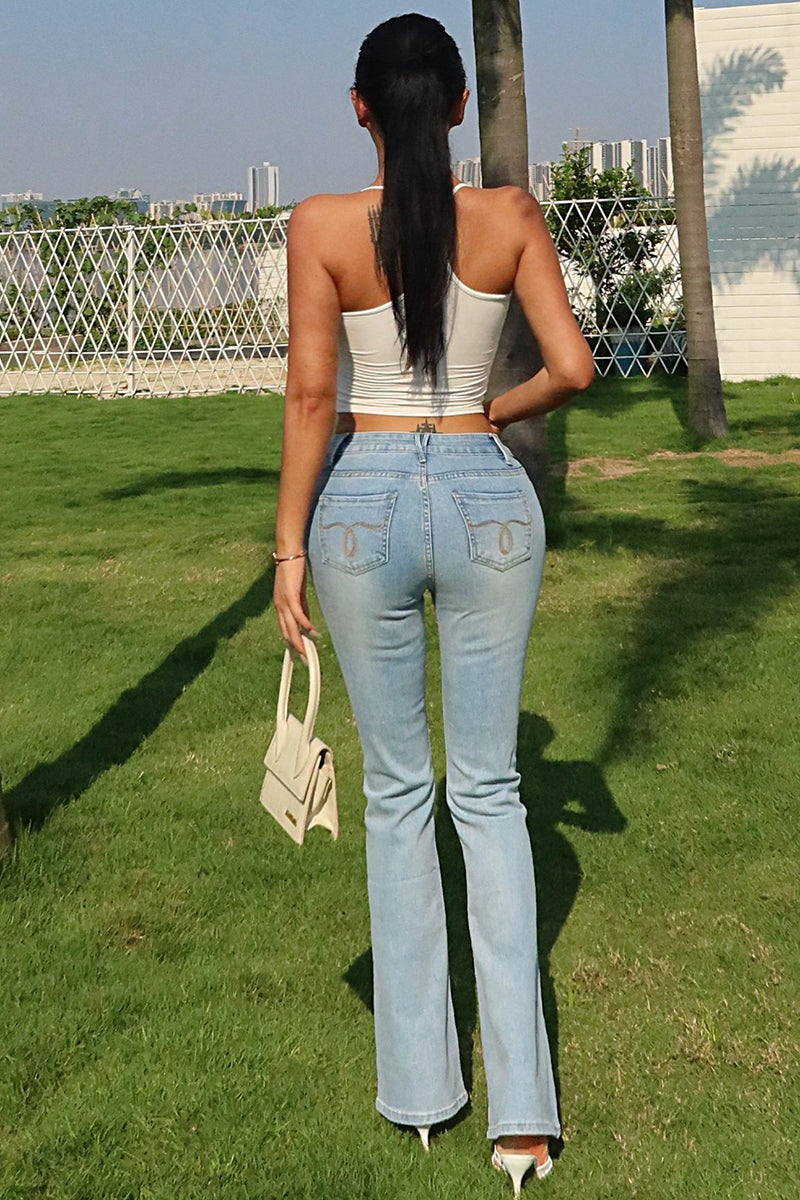 High Waist Flared Denim Jeans
