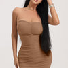 Strapless Ruched Bodycon Mini Dress