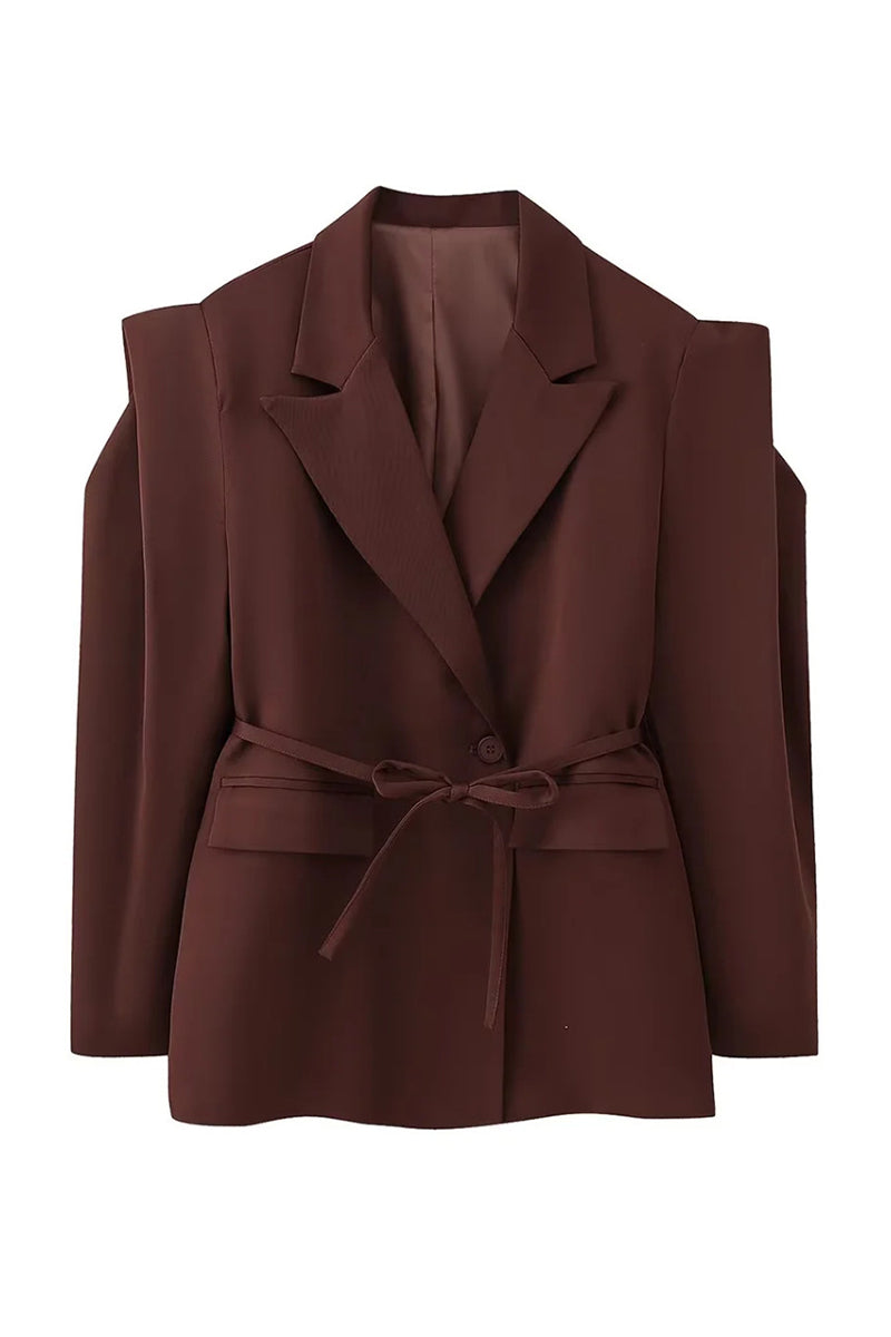 Elegant Belted Blazer Jacket