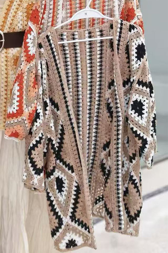 Vibrant Patterned Crochet Shrug