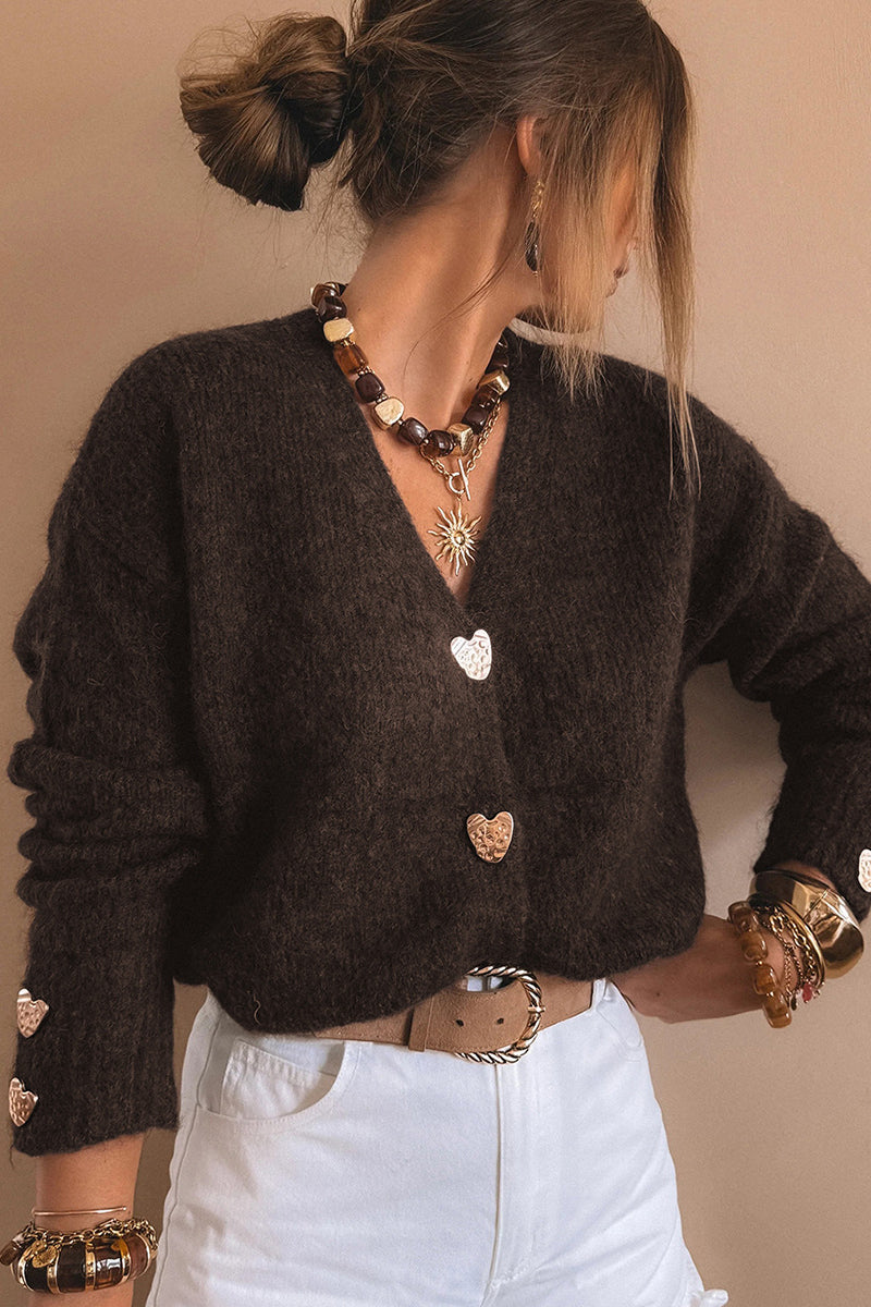 Elegant Heart Detail Cardigan