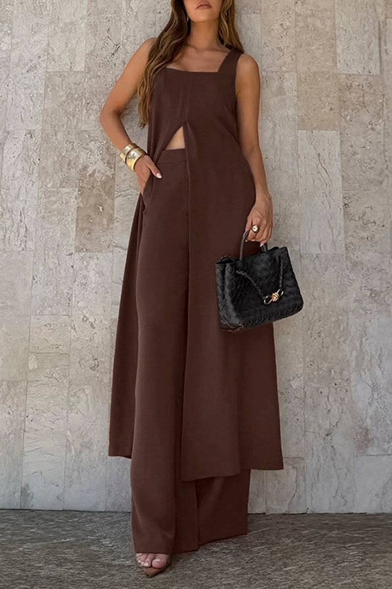 Elegant Sleeveless Pants Set