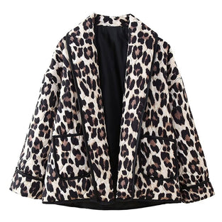 Leopard Print Open-Front Jacket