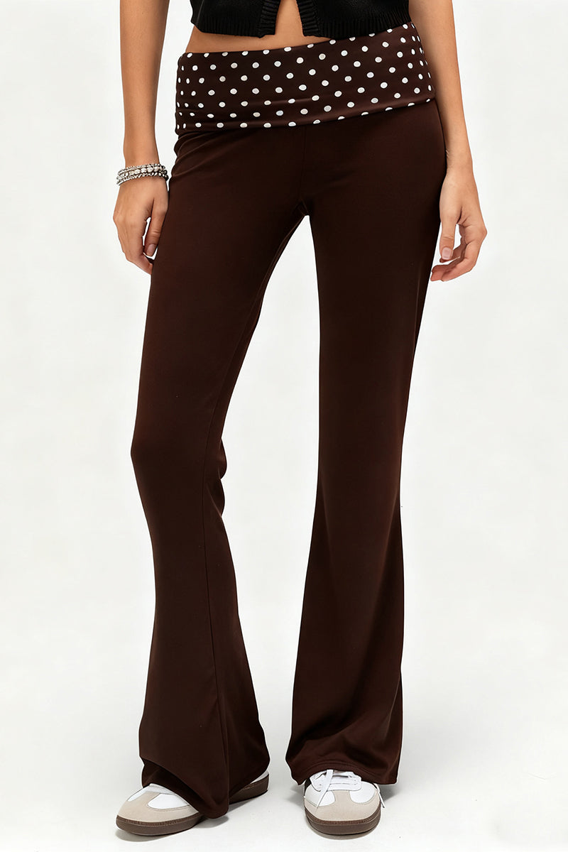 Polka Dot Waist Casual Flare Pants