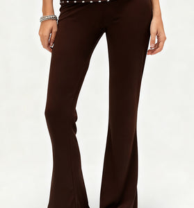 Polka Dot Waist Casual Flare Pants