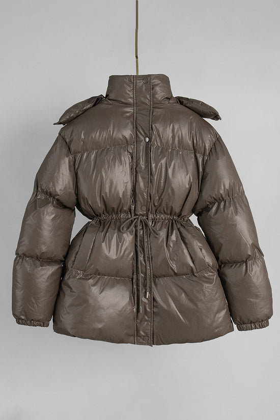 Sleek Belted Puffer Coat