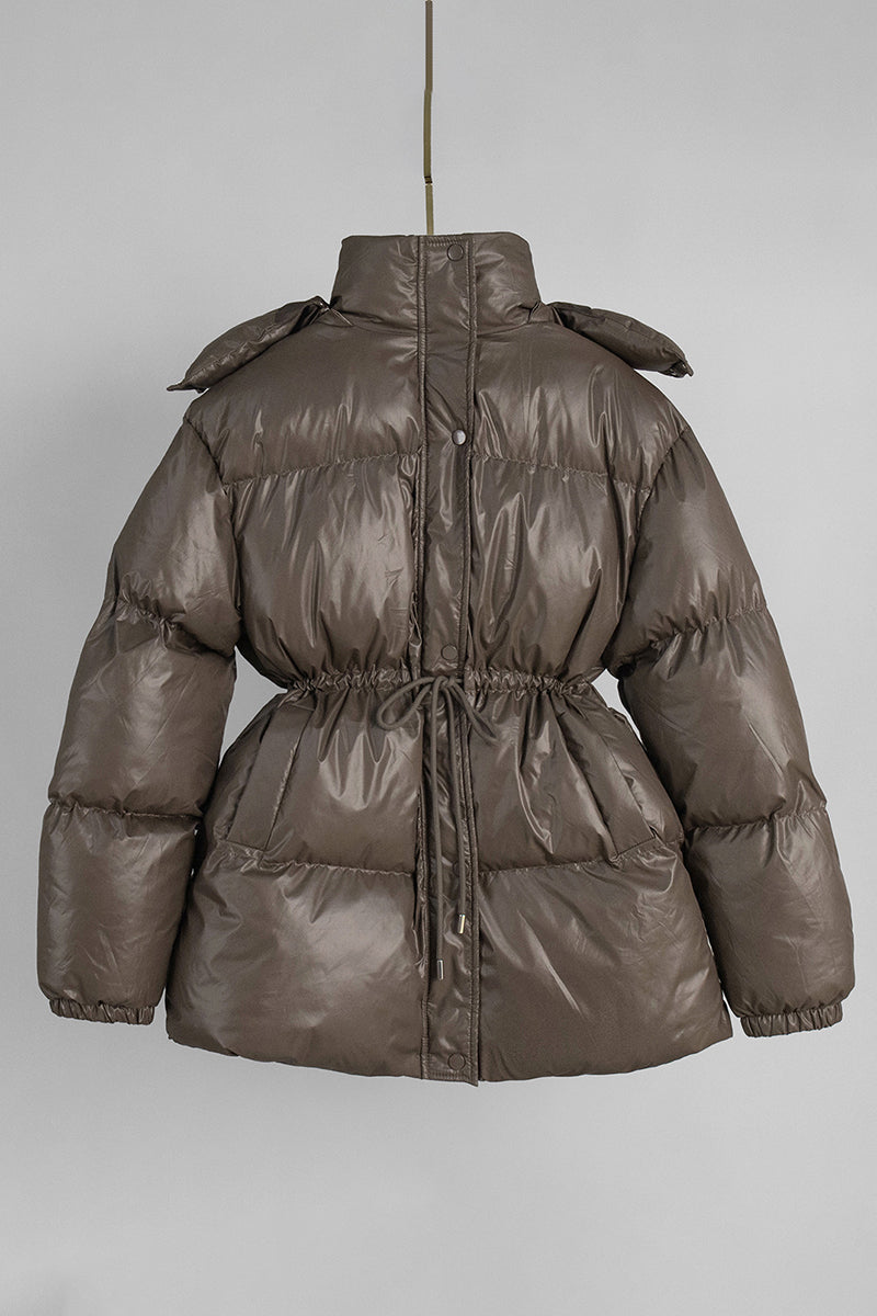 Sleek Belted Puffer Coat