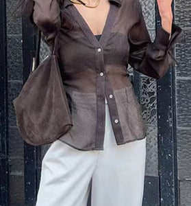 Stylish Buttoned Long Sleeve Blouse