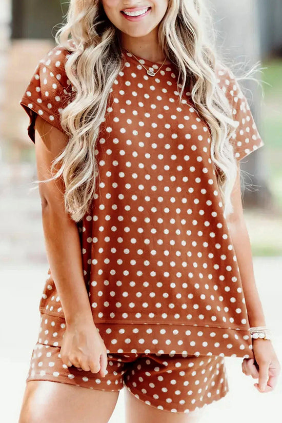 Polka Dot Print Short Set