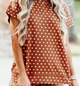 Polka Dot Print Short Set