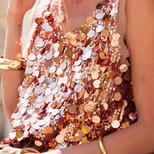 Sequin Embellished Sleeveless Tank Top