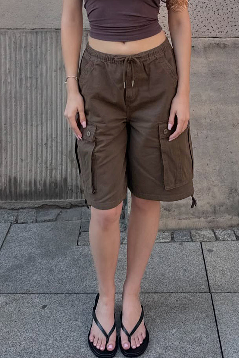 Tie-Waist Casual Cargo Shorts