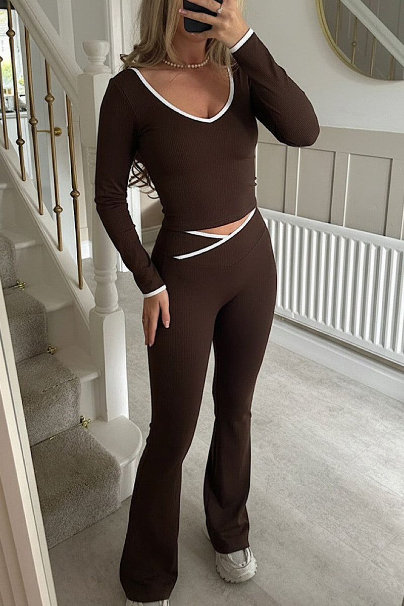 Cut-Out Long Sleeve Activewear Set