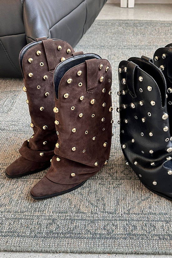 Studded Tall Western Boots