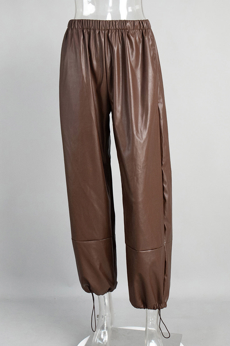 Relaxed Fit Drawstring Casual Pants