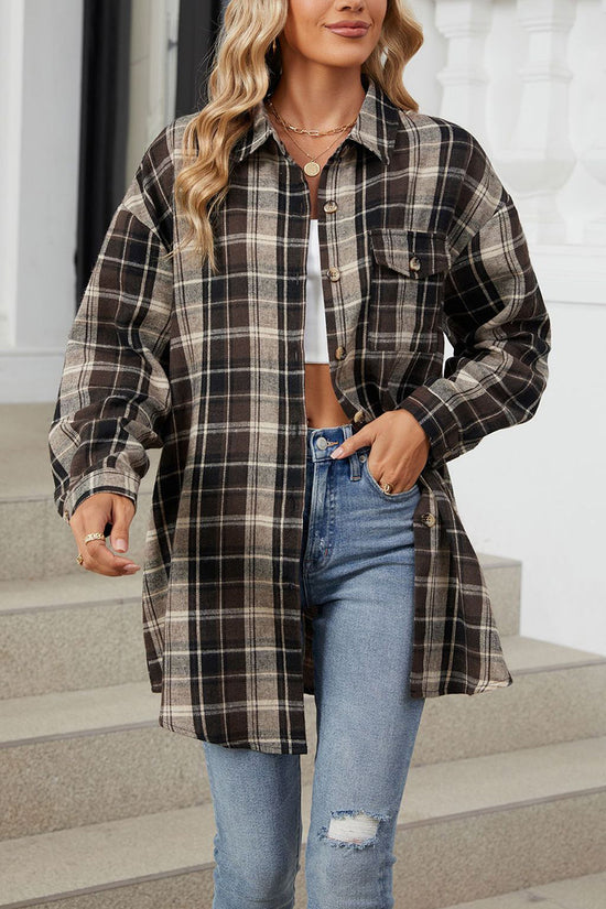 Plaid Button Down Long Sleeve Shirt