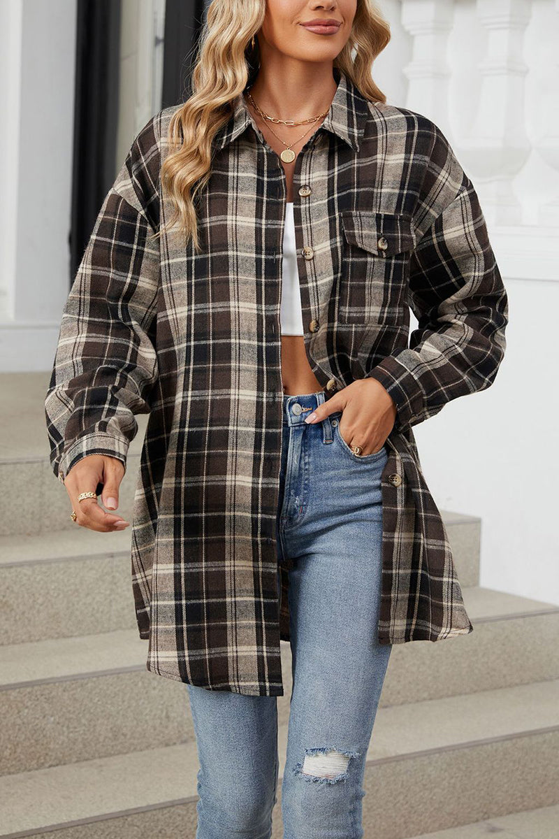 Plaid Button Down Long Sleeve Shirt