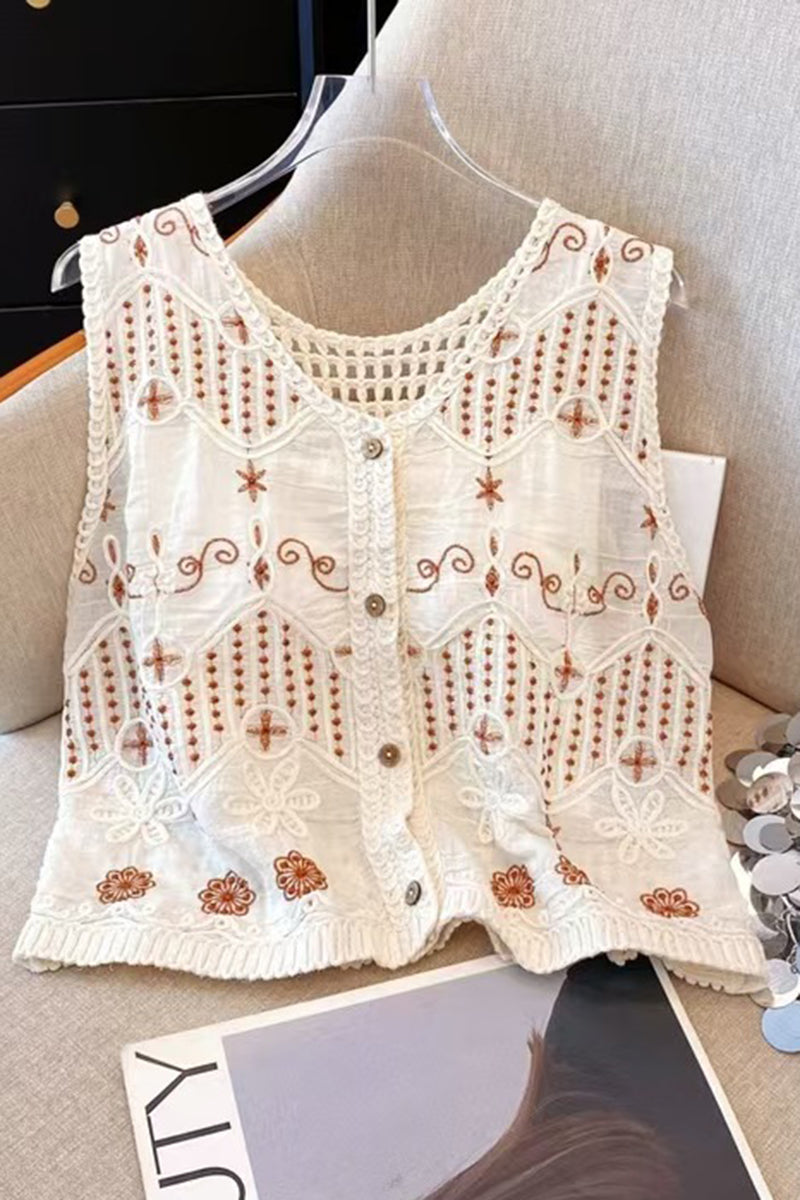 Floral Pattern Sweater Vest