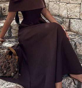 Off-Shoulder Maxi Dress with Pockets