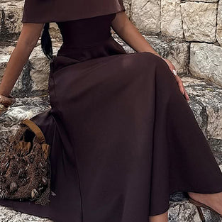 Off-Shoulder Maxi Dress with Pockets