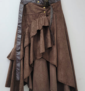 Asymmetrical Ruffle Midi Skirt