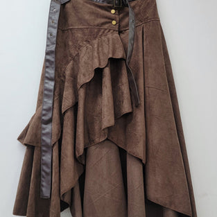 Asymmetrical Ruffle Midi Skirt