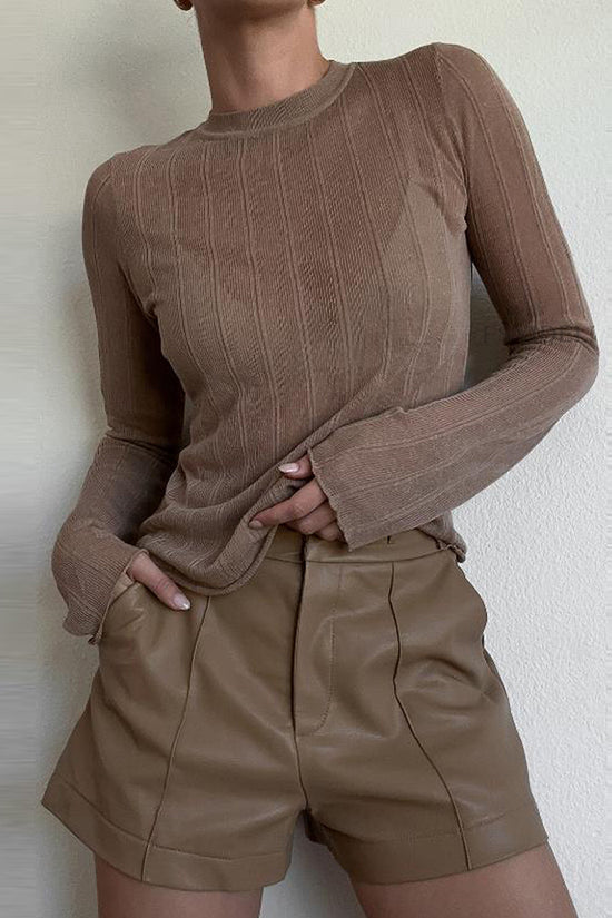 Sheer Striped Long Sleeve Top