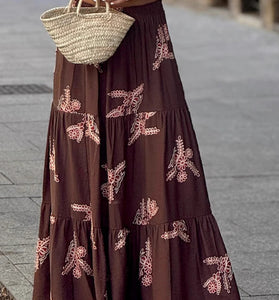 Bohemian Print Tiered Skirt