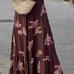 Bohemian Print Tiered Skirt