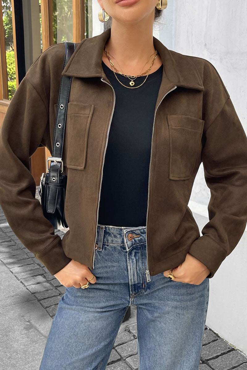 Chic Cropped Zip-Up Jacket