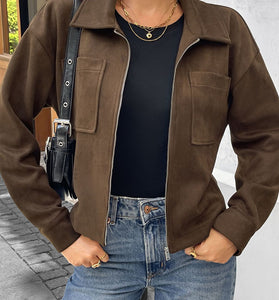 Chic Cropped Zip-Up Jacket