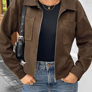 Chic Cropped Zip-Up Jacket