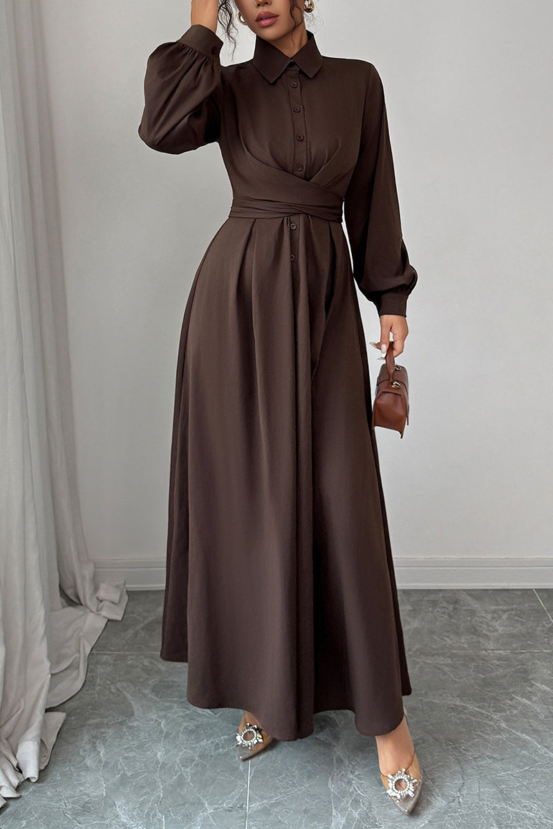 Elegant Long Sleeve Maxi Casual Dress