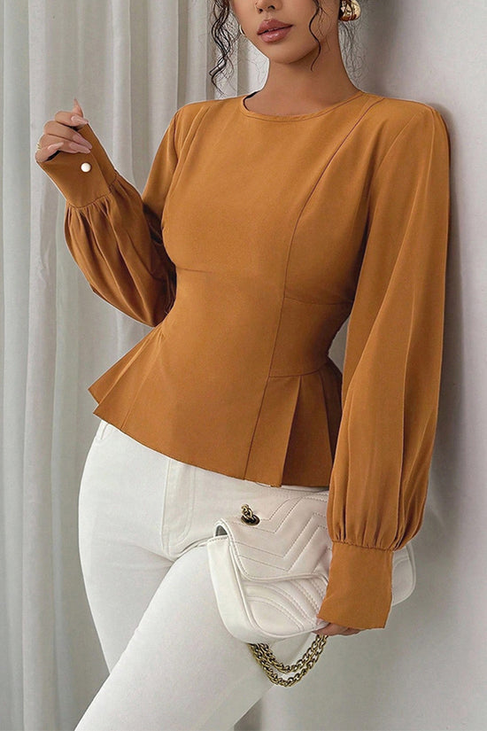 Peplum Long Sleeve Blouse