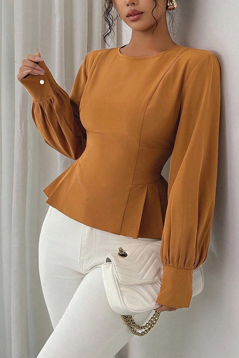 Peplum Long Sleeve Blouse