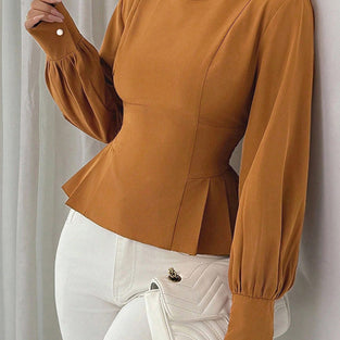 Peplum Long Sleeve Blouse