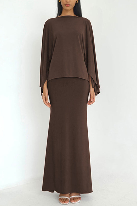 Elegant Long Sleeve Skirt Set